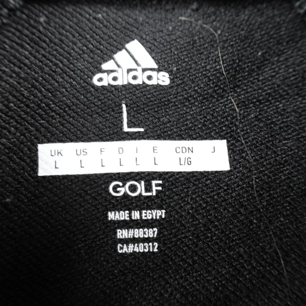 Adidas‎ Pullover Mens L Black 1/4 Zip Golf Long Sleeve Performance Shirt Top Gym